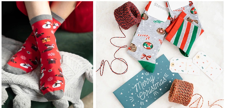 Skarpety świąteczne w mikołaje art. 136 KL103 czarny