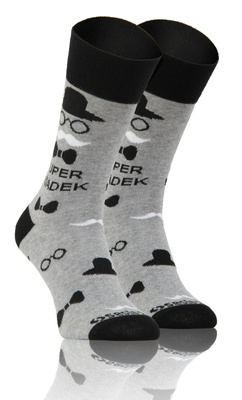 Skarpetki męskie Super dziadek szare