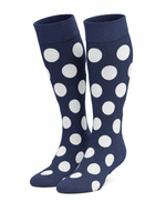 Granatowe podkolanówki damskie w grochy aPair – klasyczny styl i wygoda