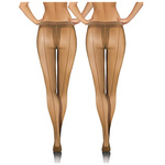 2X Rajstopy damskie ze szwem z tyłu Riga