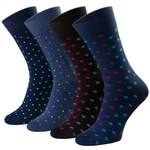 Skarpety garniturowe w grochy art.056 JC231 granatowe