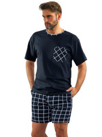 Piżama Męska Krótki Rękaw Krótkie Spodenki