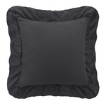 Grafitowa pikowana poszewka dekoracyjna RUFFY Spod Igły i Nitki – upiększenie sypialni