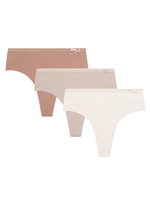 Beżowe wysokie talia brazyliany damskie 90% bawełna Atlantic – maksimum wygody.