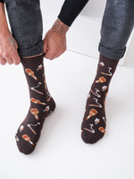 Brązowe skarpety męskie Whisky i Cygaro 75% bawełna Avangard Milena – wygoda na co dzień