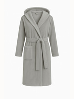 Szary miękki szlafrok damski z kapturem Paulo Sestimi – idealny do sauny i spa