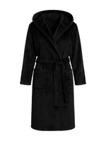 Czarny miękki szlafrok damski  z kapturem Paulo Sestimi – idealny do sauny i spa