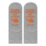 Skarpetki dziecięce szare SOXO z napisami zabawne 