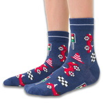 Skarpetki chłopięce w samochody art. 014 CG383 jeans