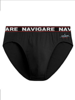 Slipy Męskie z Zewnętrzną Gumą Dopasowane Art. 324 Czarne Navigare